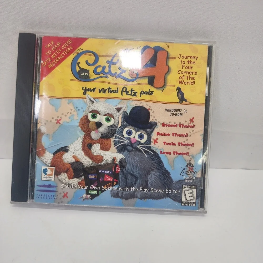 Catz 4 Your Virtual Petz Palz PC CD-ROM Windows 95 1999 Vintage Game